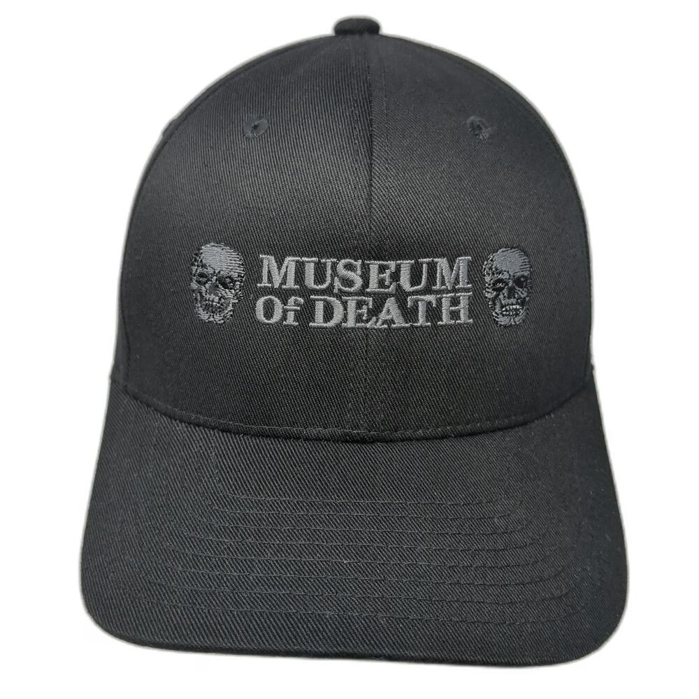 Flexfit Baseball Cap Black M Museum of Death Skulls Elastic Fitted Spandex Hat